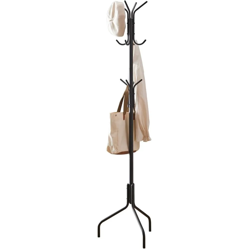 Freestanding Coat Rack with 12 Hooks and 3 Legs for Entryway Living Room Bedroom Black
Freestanding Coat Rack with 12 Hooks and 3 Legs for Entryway Living Room Bedroom Black