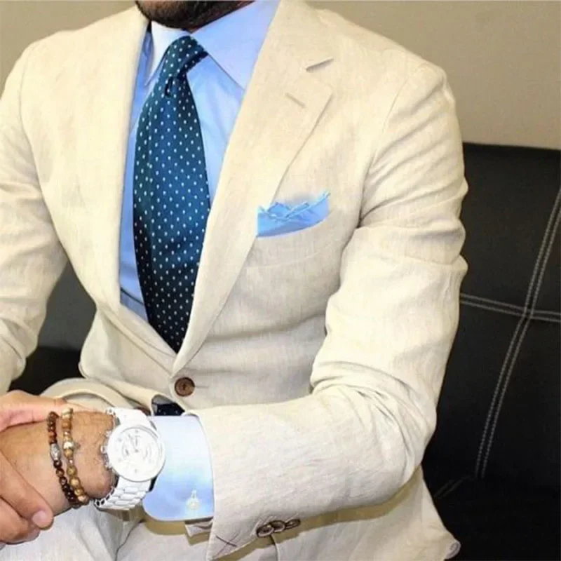 Fashion Summer Linen Beige Men Suit Business Slim Fit Blazer Hombre Smart Casual High Quality Custom 2 Piece Set Costume Homme
Fashion Summer Linen Beige Men Suit Business Slim Fit Blazer Hombre Smart Casual High Quality Custom 2 Piece Set Costume Homme