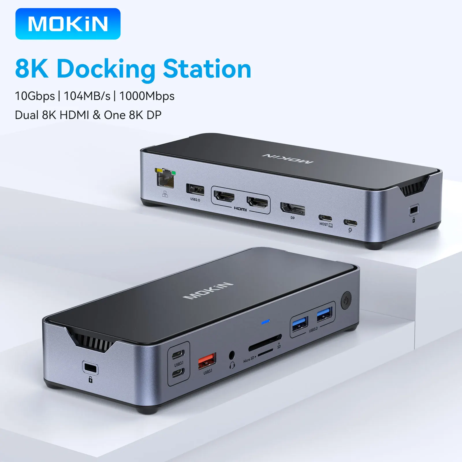 Док-станция MOKiN 15 в 1 для ноутбука MacBook Pro Air Thunderbolt, двойной 8K HDMI DP USB3.1 USB3.0 RJ45 SD/TF PD100W USB-адаптер
Док-станция MOKiN 15 в 1 для ноутбука MacBook Pro Air Thunderbolt, двойной 8K HDMI DP USB3.1 USB3.0 RJ45 SD/TF PD100W USB-адаптер