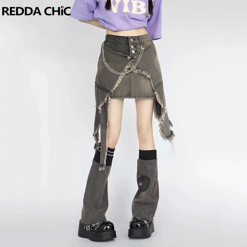 REDDACHiC Multi-wear Women Leg Warmers Denim Skirt Set Retro Gray Frayed Buttoned Short Jeans Skirt Boots Covers Y2k Streetwear
REDDACHiC Multi-wear Women Leg Warmers Denim Skirt Set Retro Gray Frayed Buttoned Short Jeans Skirt Boots Covers Y2k Streetwear