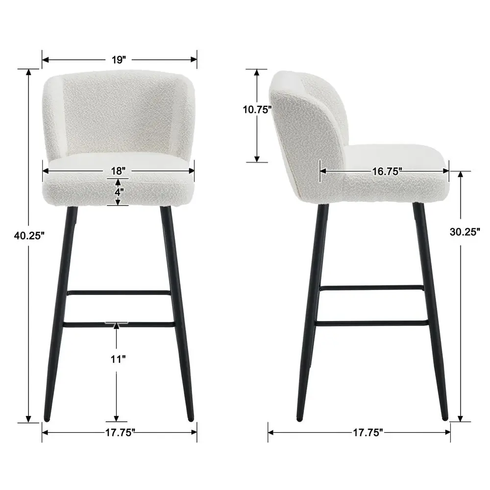 Counter Height Bar Stools Set of 4, 30 Inch Sherpa Boucle holstered Bar Stools with Back, 18 Seat Wide Island Stools with Bla
Counter Height Bar Stools Set of 4, 30 Inch Sherpa Boucle holstered Bar Stools with Back, 18 Seat Wide Island Stools with Bla
