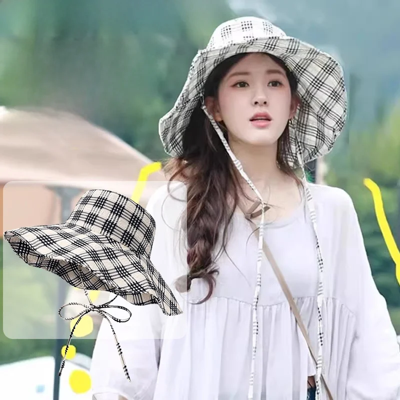 Adjustable Breathable Women's Summer Sun Protection Hat Face Covering UV Protection Fisherman Cap Versatile Casual Plaid Pattern
Adjustable Breathable Women's Summer Sun Protection Hat Face Covering UV Protection Fisherman Cap Versatile Casual Plaid Pattern