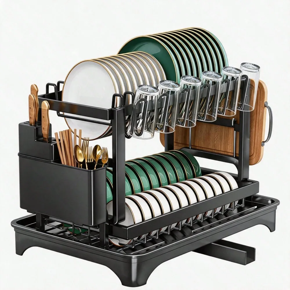 HanTai 2-Tier Dish Racks For Kitchen Counter, Stainless Steel Kitchen Dish Drying Rack Large Dish Drainers For Kitchens Counter, Space Saving Dishes Strainer For Bowl, Plate, Cup - Modern Counter Organizer
HanTai 2-Tier Dish Racks For Kitchen Counter, Stainless Steel Kitchen Dish Drying Rack Large Dish Drainers For Kitchens Counter, Space Saving Dishes Strainer For Bowl, Plate, Cup - Modern Counter Organizer
