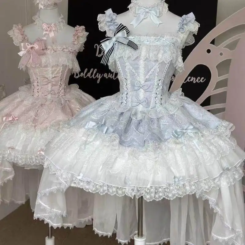 Ballet Lolita Dress Jsk Suspender Powder Blue Cake Princess Dress Birthday Party for A Young Girl's Coming-of-age Ceremony
Ballet Lolita Dress Jsk Suspender Powder Blue Cake Princess Dress Birthday Party for A Young Girl's Coming-of-age Ceremony