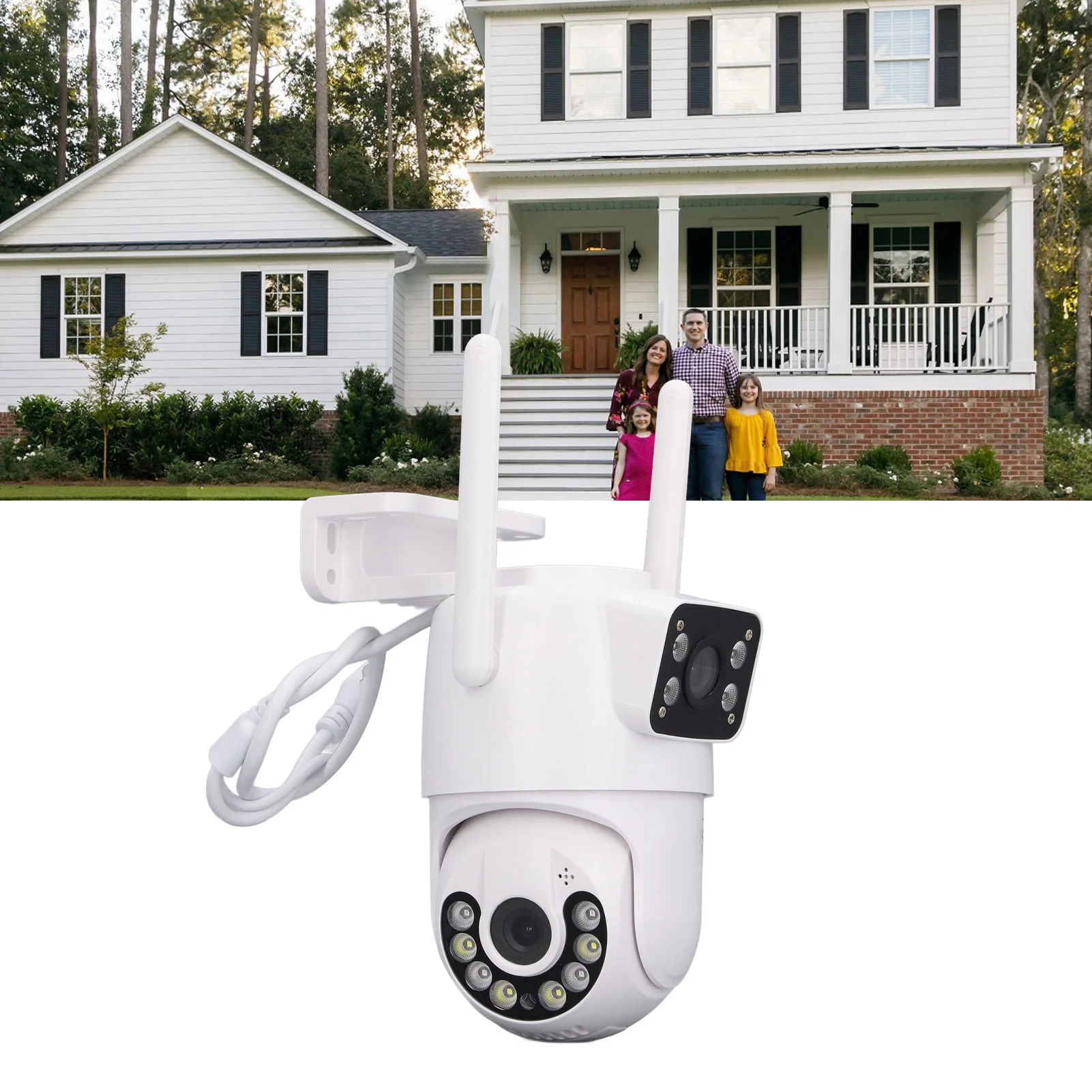 Surveillance Camera Outdoor Security Camera Human Detect Night Vision 2.4GHz WiFi 110 To 240V Dual Lens Auto Tracking for Home
Surveillance Camera Outdoor Security Camera Human Detect Night Vision 2.4GHz WiFi 110 To 240V Dual Lens Auto Tracking for Home