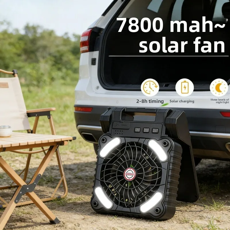 Portable Solar Camping Fan 7800mAh, Rechargeable LED Lantern Fan with 4 Speeds, 90° Folding Powerful Ventilator for Outdoor
Portable Solar Camping Fan 7800mAh, Rechargeable LED Lantern Fan with 4 Speeds, 90° Folding Powerful Ventilator for Outdoor