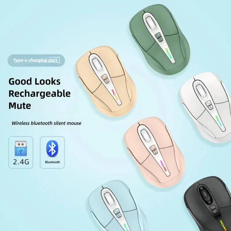 New Dual-Mode Wireless Bluetooth Rechargeable Mouse Mute Button RGB Light Ergonomics Gaming Mice For Home Office PC Tablet
New Dual-Mode Wireless Bluetooth Rechargeable Mouse Mute Button RGB Light Ergonomics Gaming Mice For Home Office PC Tablet