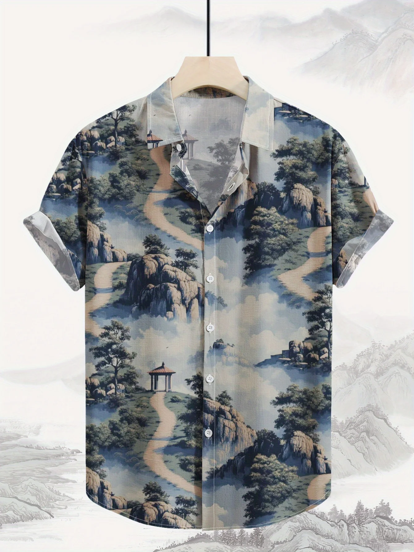 Summer New Short Sleeve Shirt Top men's Hawaii Vacation Good Looking Clothes multi-color Ink Painting Pattern
Summer New Short Sleeve Shirt Top men's Hawaii Vacation Good Looking Clothes multi-color Ink Painting Pattern