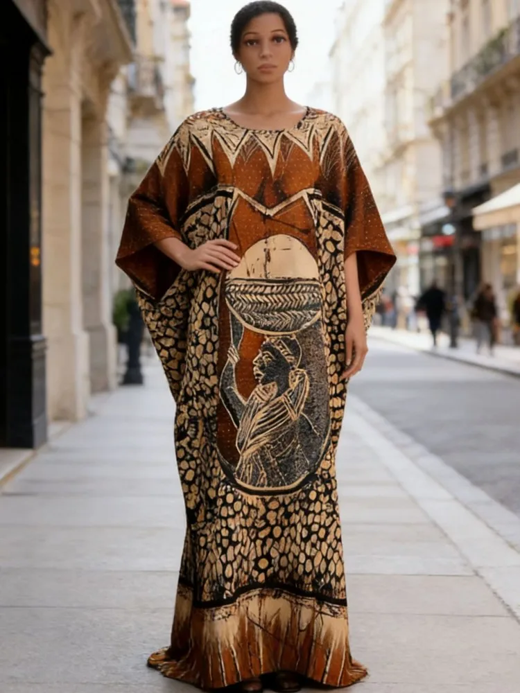 Новое модное африканское платье-кафтан в стиле бохо с популярным принтом, из твила, макси-длина, летнее пляжное платье в богемном стиле с рукавами-крылышками для женщин
Новое модное африканское платье-кафтан в стиле бохо с популярным принтом, из твила, макси-длина, летнее пляжное платье в богемном стиле с рукавами-крылышками для женщин