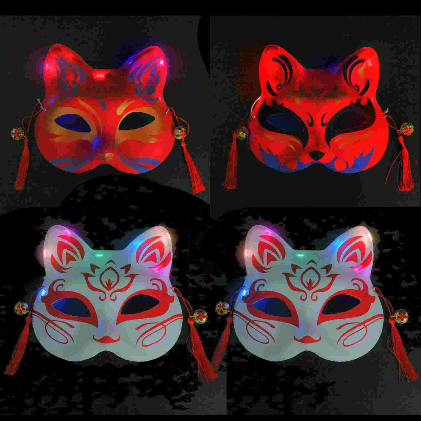 4 Pcs Glow Mask Halloween LED Light Cat Face Masks Japanese Style Costumes Plastic Light Halloween Cosplay
4 Pcs Glow Mask Halloween LED Light Cat Face Masks Japanese Style Costumes Plastic Light Halloween Cosplay