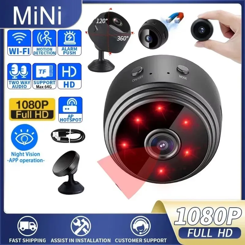 A9 Mini 1080p HD Wireless Magnetic Security Camera WiFi Wireless Monitoring Security Protection Remote Monitor Camcorders Video
A9 Mini 1080p HD Wireless Magnetic Security Camera WiFi Wireless Monitoring Security Protection Remote Monitor Camcorders Video