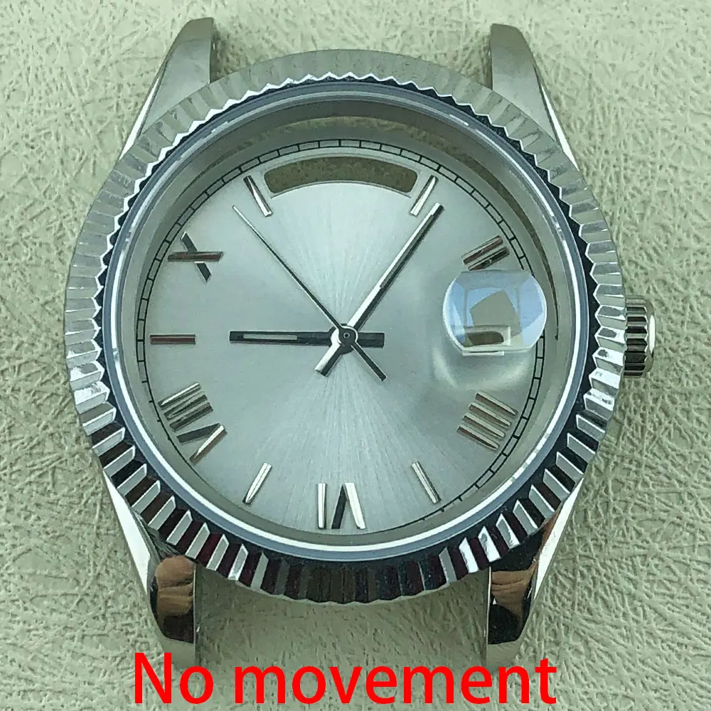 39mm 316L stainless steel sapphire glass suitable for Miyota8285 automatic movement Day date Roman dial replacement
39mm 316L stainless steel sapphire glass suitable for Miyota8285 automatic movement Day date Roman dial replacement