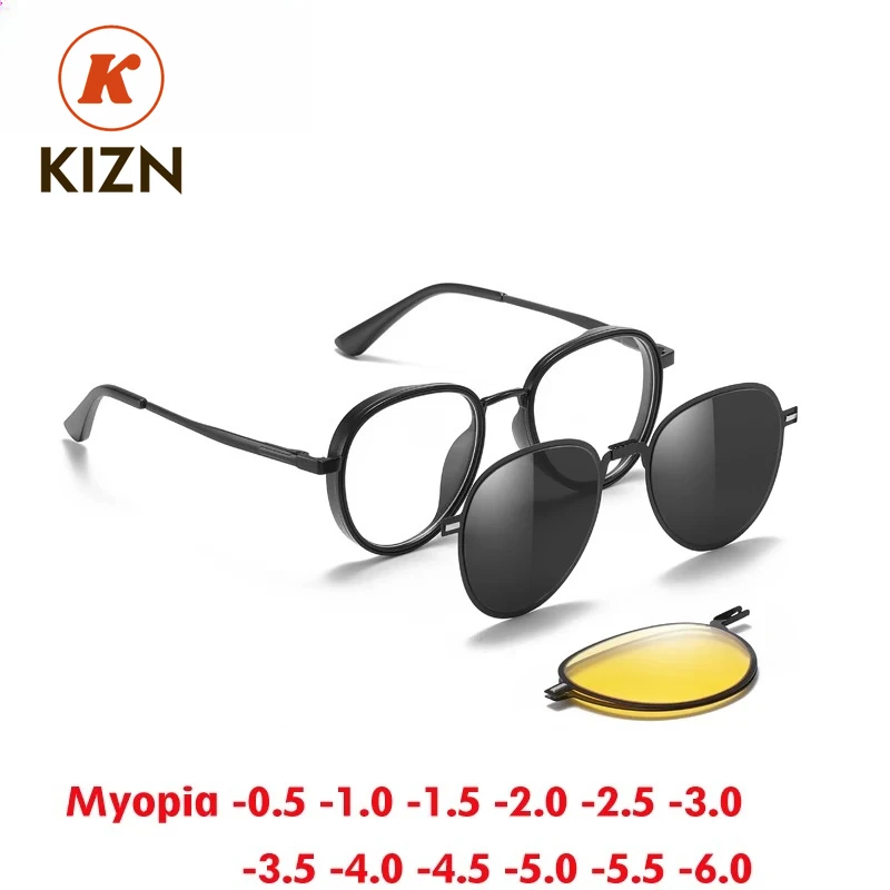 KIZN 3-in-1 Myopia Sunglasses Frame Polarized Prescription Classic Men's Magnetic Clip Custom Optics Glasses for Women
KIZN 3-in-1 Myopia Sunglasses Frame Polarized Prescription Classic Men's Magnetic Clip Custom Optics Glasses for Women