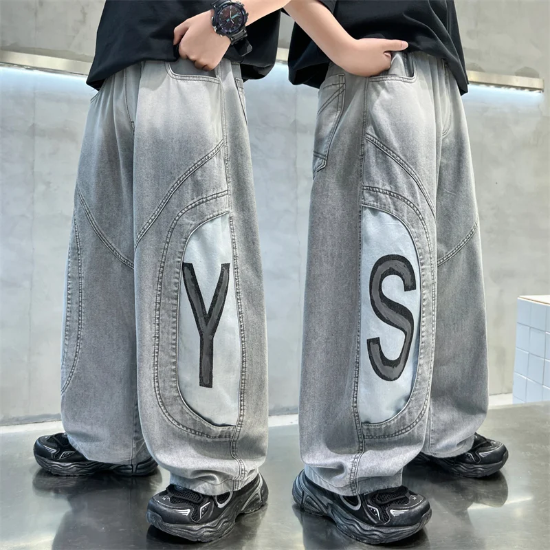 5-14 Years Summer Boys Jeans Letter S Y Loose Fit Style Casual Long Trousers For Kids Handsome Children Streetwear Thin Trousers
5-14 Years Summer Boys Jeans Letter S Y Loose Fit Style Casual Long Trousers For Kids Handsome Children Streetwear Thin Trousers