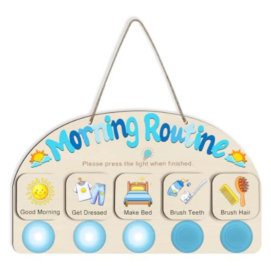 Morning Routine Chart for Toddlers Visual Schedule Chore Chart Night to Do List with 5 Tap Lights and 9 Activity Cards Planning
Morning Routine Chart for Toddlers Visual Schedule Chore Chart Night to Do List with 5 Tap Lights and 9 Activity Cards Planning
