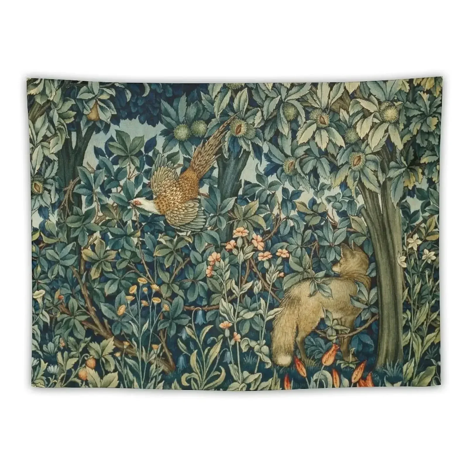 GREENERY, FOREST ANIMALS Pheasant and Fox Blue Green Floral Tapestry Bathroom Decor Room Aesthetic Tapestry
GREENERY, FOREST ANIMALS Pheasant and Fox Blue Green Floral Tapestry Bathroom Decor Room Aesthetic Tapestry