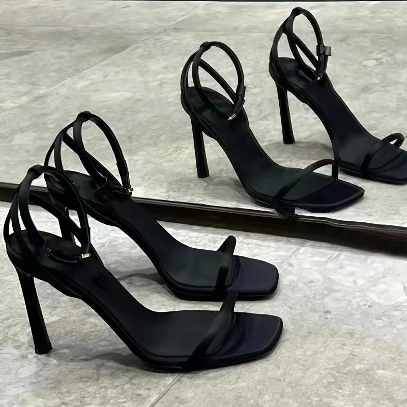 Womens Sandals Temperament Square Head High Heeled Sandals Fashion Ankle Strap Design French Thin Heel Sandalias Sandalias Tacón
Womens Sandals Temperament Square Head High Heeled Sandals Fashion Ankle Strap Design French Thin Heel Sandalias Sandalias Tacón