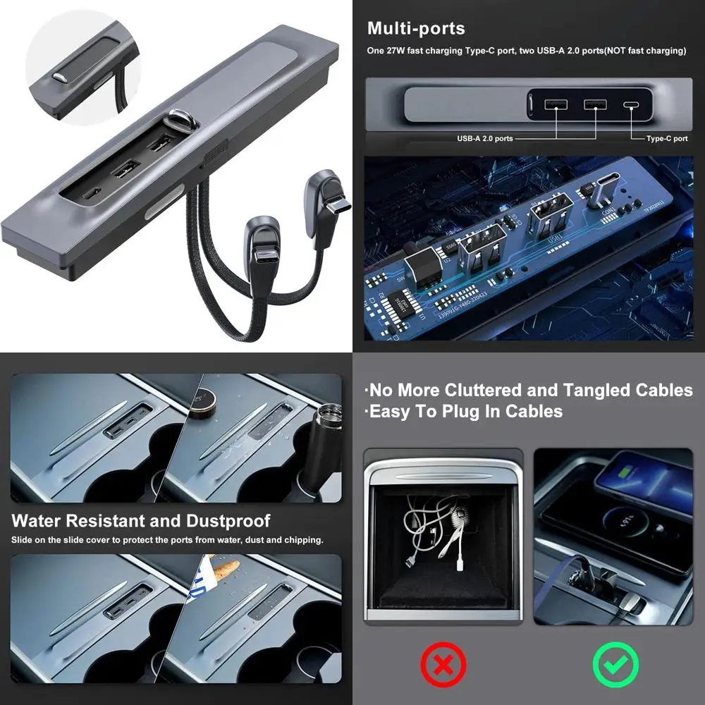Docking Station for Tesla Model 3 Model Y 2022 2021, USB Hub of Center Console Smart Sensor, Water Resistant and Dustproof Tesla
Docking Station for Tesla Model 3 Model Y 2022 2021, USB Hub of Center Console Smart Sensor, Water Resistant and Dustproof Tesla