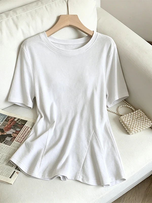 plus Size Summer Fashion Korean Design T-Shirt Short Sleeve Flounce Hem Top for Plump Women Stylish Slimming Top
plus Size Summer Fashion Korean Design T-Shirt Short Sleeve Flounce Hem Top for Plump Women Stylish Slimming Top
