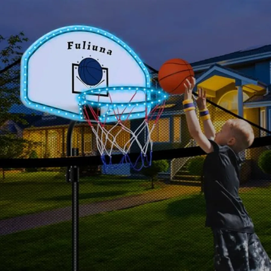 Solar Power Trampoline Basketball Hoop with Led Lights Easy to Install Basketball Hoop Fit for 25mm Straight Pole and Curved Po
Solar Power Trampoline Basketball Hoop with Led Lights Easy to Install Basketball Hoop Fit for 25mm Straight Pole and Curved Po