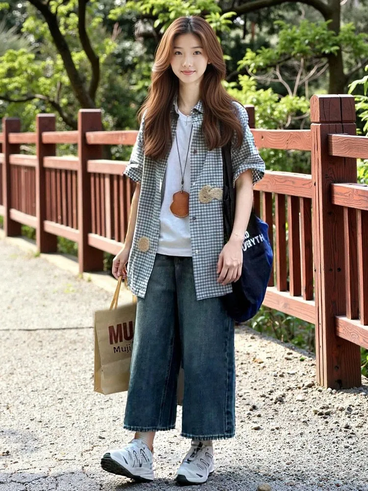 Fuyuan Retro Denim Seven-Foot Pants Women's High Waist Loose Slim Straight Wide Leg Mid-Calf Casual Style Summer New Arrival
Fuyuan Retro Denim Seven-Foot Pants Women's High Waist Loose Slim Straight Wide Leg Mid-Calf Casual Style Summer New Arrival