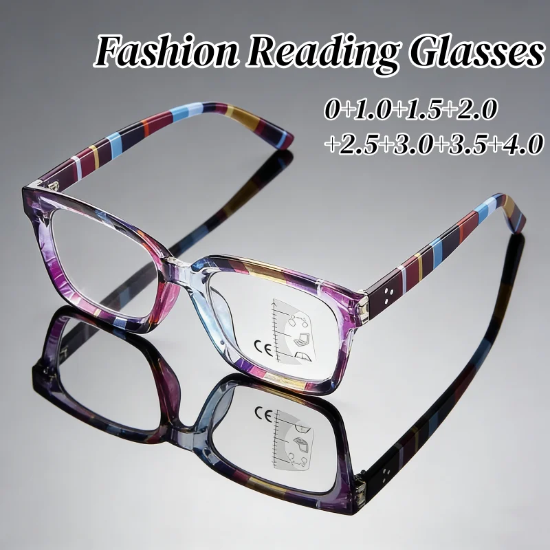 Fashionable Square Multifocal Glasses for Women Men Classic Casual Progressive Eyewear Unisex Trendy Stripe Far Sight Presbyopia
Fashionable Square Multifocal Glasses for Women Men Classic Casual Progressive Eyewear Unisex Trendy Stripe Far Sight Presbyopia