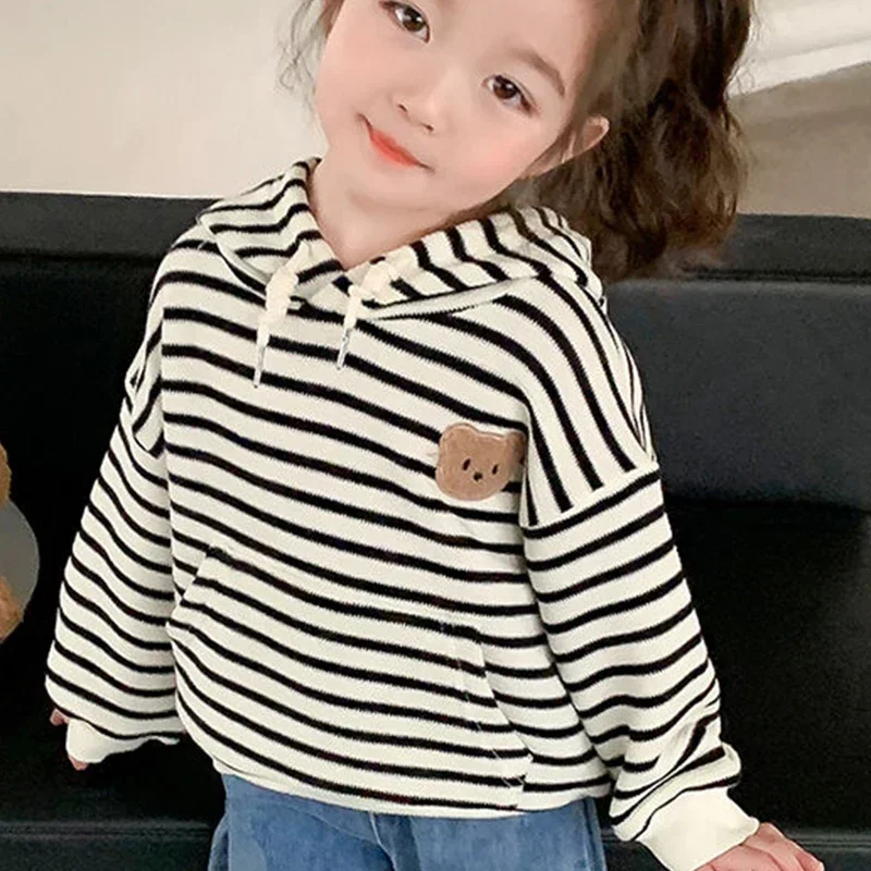 Girls' Spring Autumn Stripe Kawaii Pullover Fashion Hooded Long Sleeve Sweatshirts Kids Hoodies Children's Clothing Lady Tops
Girls' Spring Autumn Stripe Kawaii Pullover Fashion Hooded Long Sleeve Sweatshirts Kids Hoodies Children's Clothing Lady Tops
