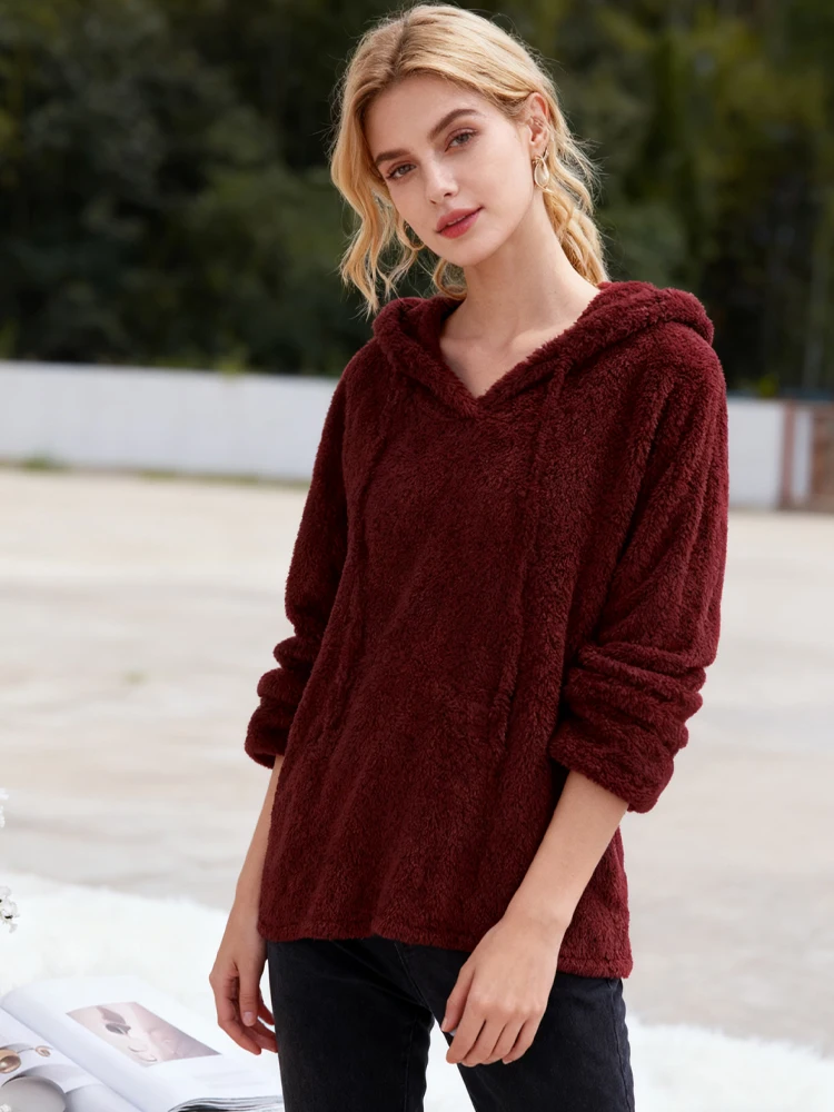 Clearance On Sale Solid Hooded Fleece Long-Sleeve Top Autumn Winter Warm Gray Women's Sweater All Match Elegant Neutral Pullover
Clearance On Sale Solid Hooded Fleece Long-Sleeve Top Autumn Winter Warm Gray Women's Sweater All Match Elegant Neutral Pullover