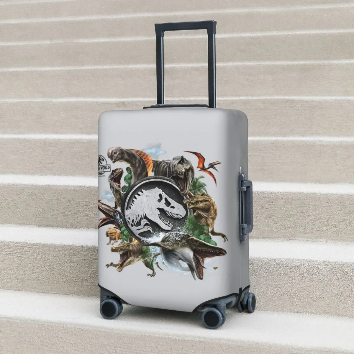 Мир Юрского периода, круг возрождения, логотип, чехол для чемодана с динозаврами, деловая защита для полета, полезные аксессуары для багажа
Мир Юрского периода, круг возрождения, логотип, чехол для чемодана с динозаврами, деловая защита для полета, полезные аксессуары для багажа