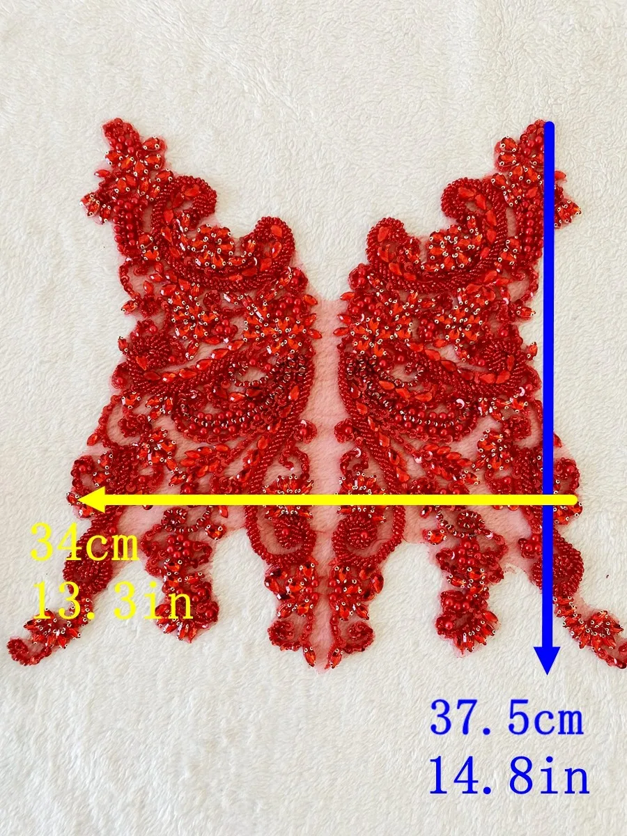 Luxury Hand Beaded Heavy-Stitched for Evening Dress Fabric V Neck Embellishments Multicolor Crystal Lace Appliqued Accessories
Luxury Hand Beaded Heavy-Stitched for Evening Dress Fabric V Neck Embellishments Multicolor Crystal Lace Appliqued Accessories