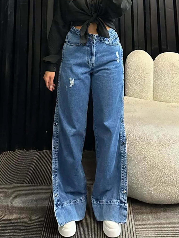 Hip Hop Women Hollow Out High Waist Denim Pants Ripped Straight Wide Leg Baggy Jeans Dragging Hip Hop High Street Chic Trousers
Hip Hop Women Hollow Out High Waist Denim Pants Ripped Straight Wide Leg Baggy Jeans Dragging Hip Hop High Street Chic Trousers