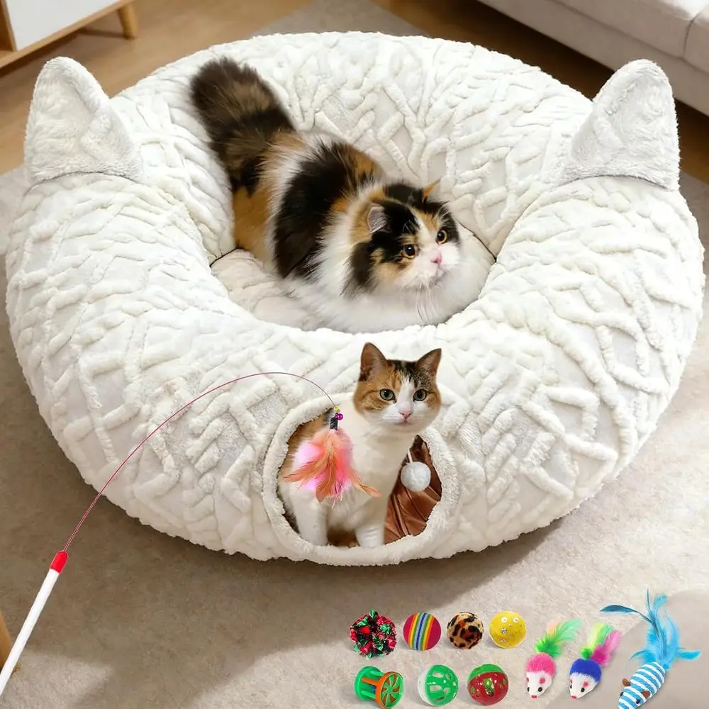 Плюшевый туннель для кошек для дома с 11 интерактивными игрушками и моющимся ковриком — идеально подходит для рождественской елки или игр с питомцами
Плюшевый туннель для кошек для дома с 11 интерактивными игрушками и моющимся ковриком — идеально подходит для рождественской елки или игр с питомцами