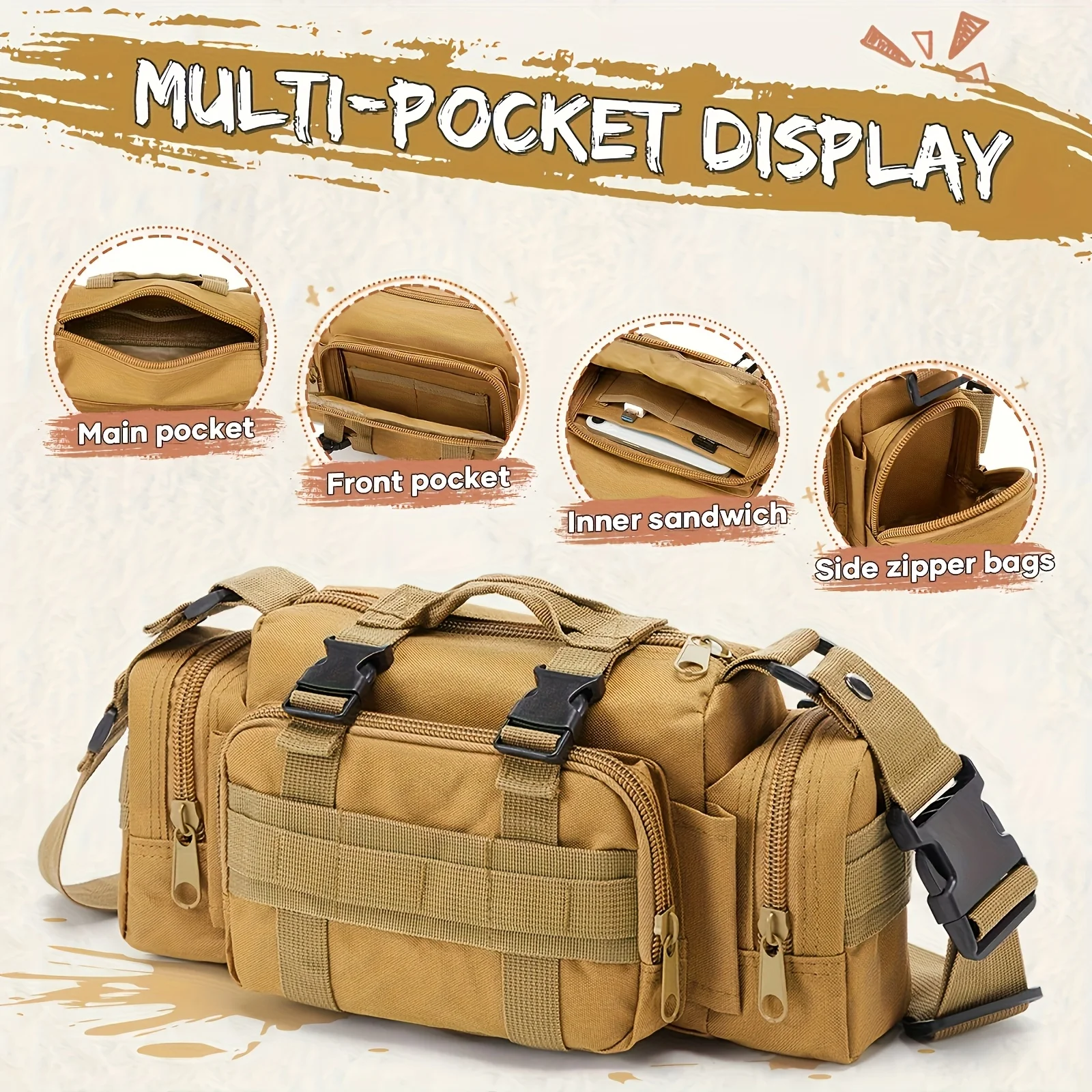 FANDAO Compact Tactical Sling Bag Heavy Duty Versatile EDC Waist Pack MOLLE System for Hiking Camping Outdoor Adventures Hunting
FANDAO Compact Tactical Sling Bag Heavy Duty Versatile EDC Waist Pack MOLLE System for Hiking Camping Outdoor Adventures Hunting