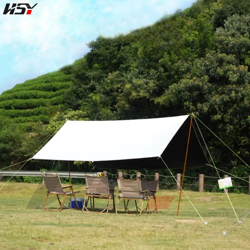 3x3m White Ultralight Tarp Outdoor Camping Survival Sun Shelter Awning Black Coating Pergola Tent
3x3m White Ultralight Tarp Outdoor Camping Survival Sun Shelter Awning Black Coating Pergola Tent