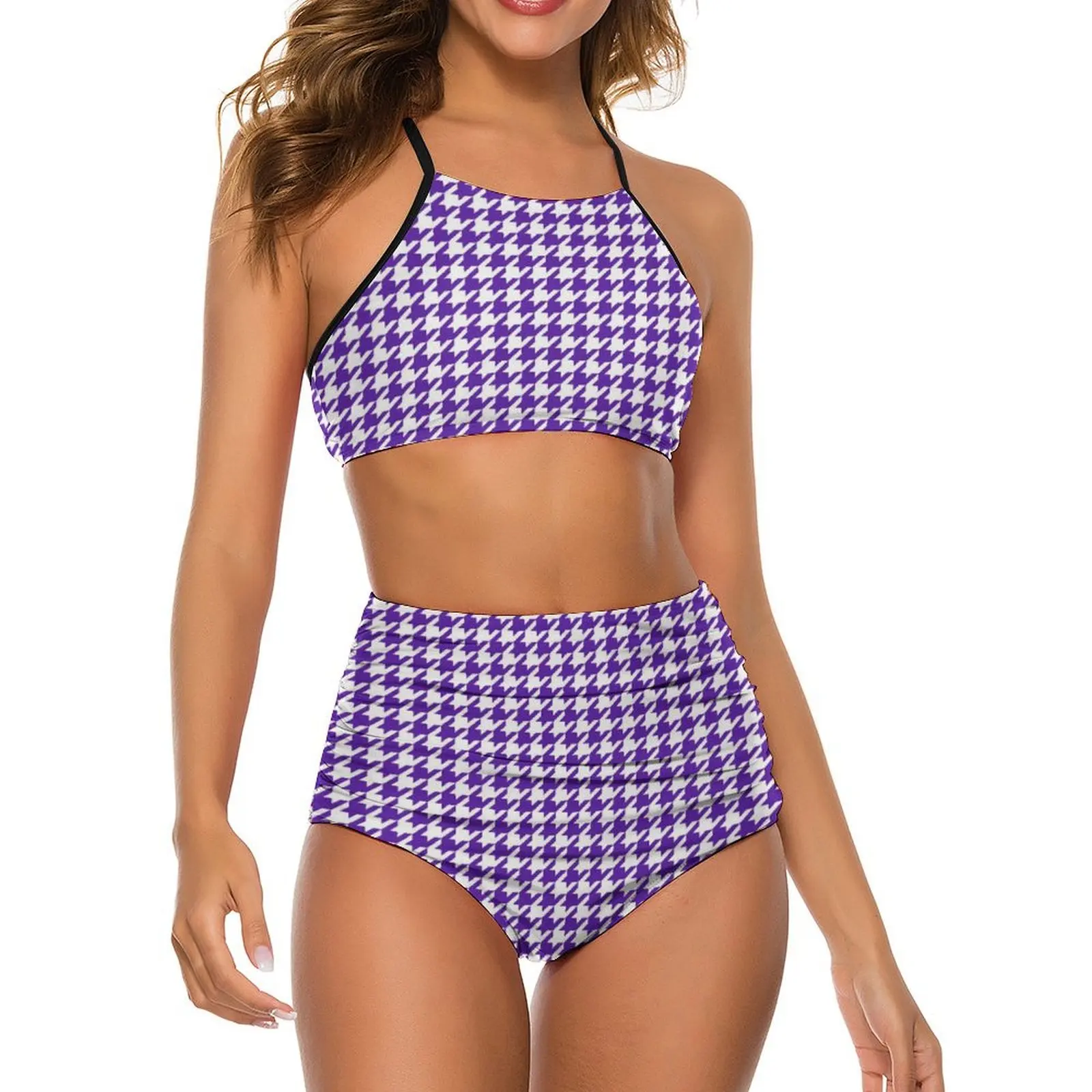 Sexy Houndstooth Bikini Set White And Purple Trend Bikini Swimsuit High Waist Swimwear Female Surf Sport Plus Size Swimsuits
Sexy Houndstooth Bikini Set White And Purple Trend Bikini Swimsuit High Waist Swimwear Female Surf Sport Plus Size Swimsuits