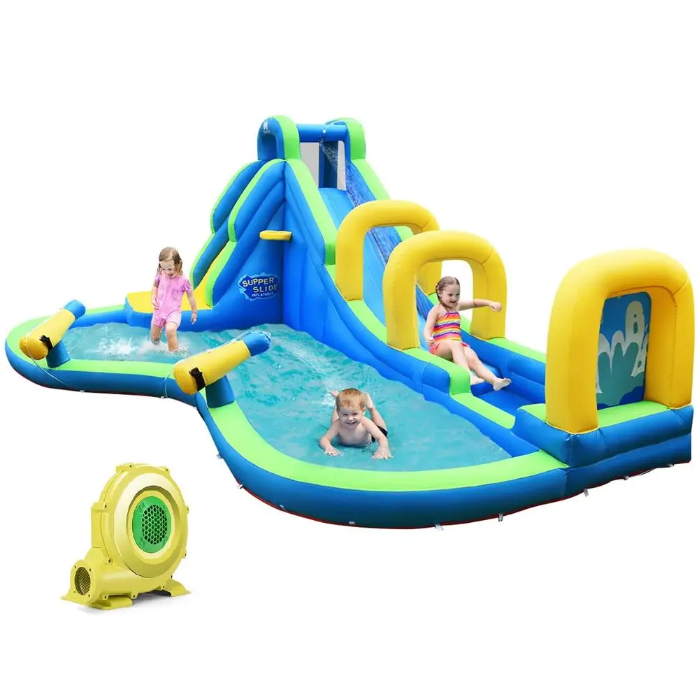 Inflatable Water Slide, Adventure Surfing Slide Kids Water Park Jump Castle with Climbing Wall, Dual Cannons, Backyard Party Ou
Inflatable Water Slide, Adventure Surfing Slide Kids Water Park Jump Castle with Climbing Wall, Dual Cannons, Backyard Party Ou
