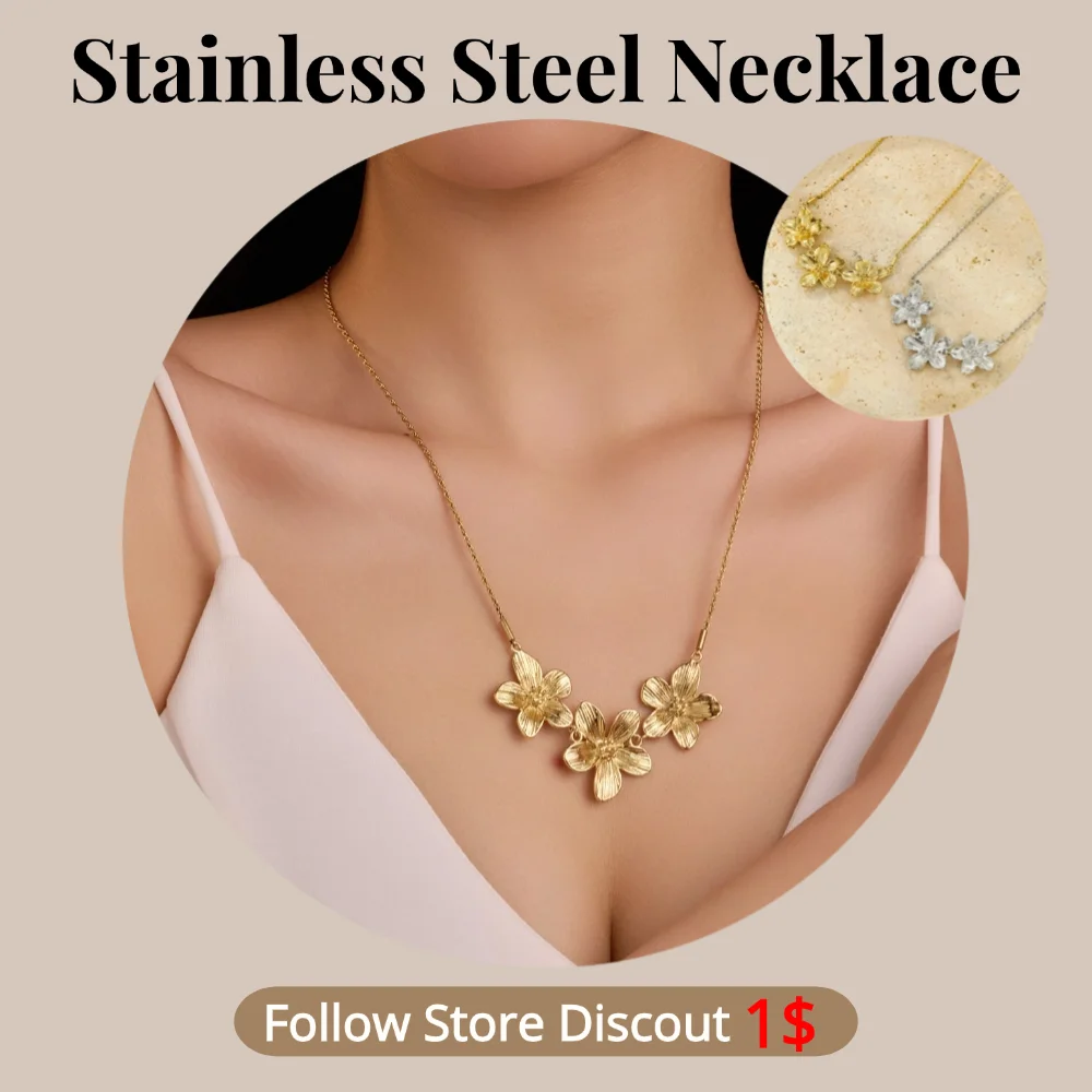 Stainless Steel Necklace Flower Pleated Pendant Plated 18K Gold Color Trendy Fashion Stainless Steel Jewellery Women's Necklace
Stainless Steel Necklace Flower Pleated Pendant Plated 18K Gold Color Trendy Fashion Stainless Steel Jewellery Women's Necklace