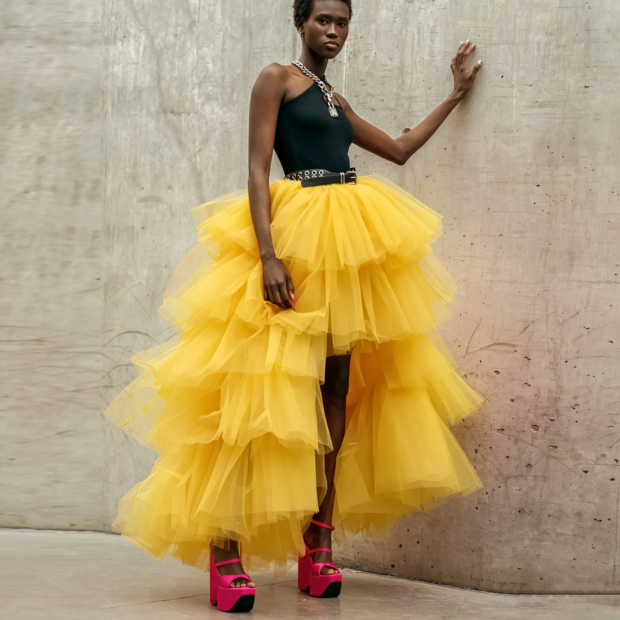 Hot Pink Tiered Tulle Tutu Skirt High Low Ruffle Maxi Skirt A-line High Waist Women Clubwear Birthday Party Skirt Custom
Hot Pink Tiered Tulle Tutu Skirt High Low Ruffle Maxi Skirt A-line High Waist Women Clubwear Birthday Party Skirt Custom
