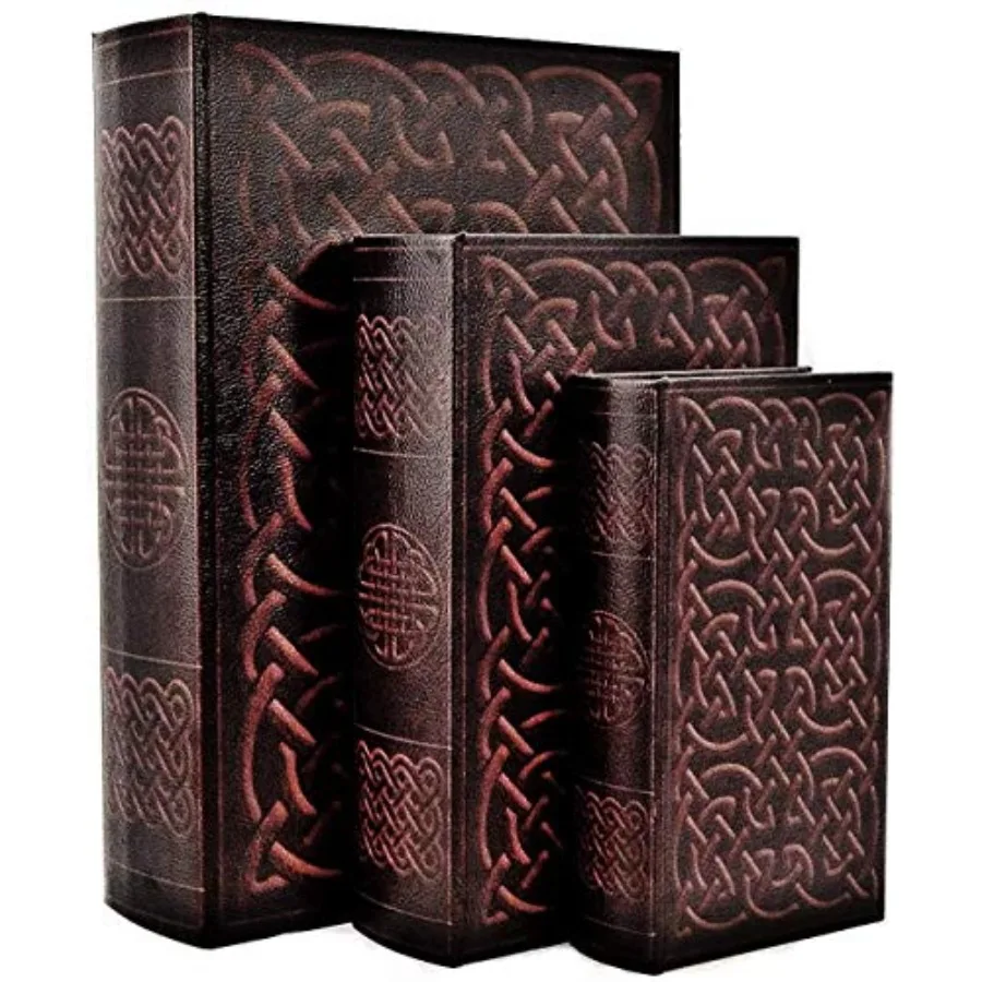 Decorative Book Box Vintage Irish Celtic Knot Hidden Secret Storage Jewelry Keepsake Gift Set of 3
Decorative Book Box Vintage Irish Celtic Knot Hidden Secret Storage Jewelry Keepsake Gift Set of 3