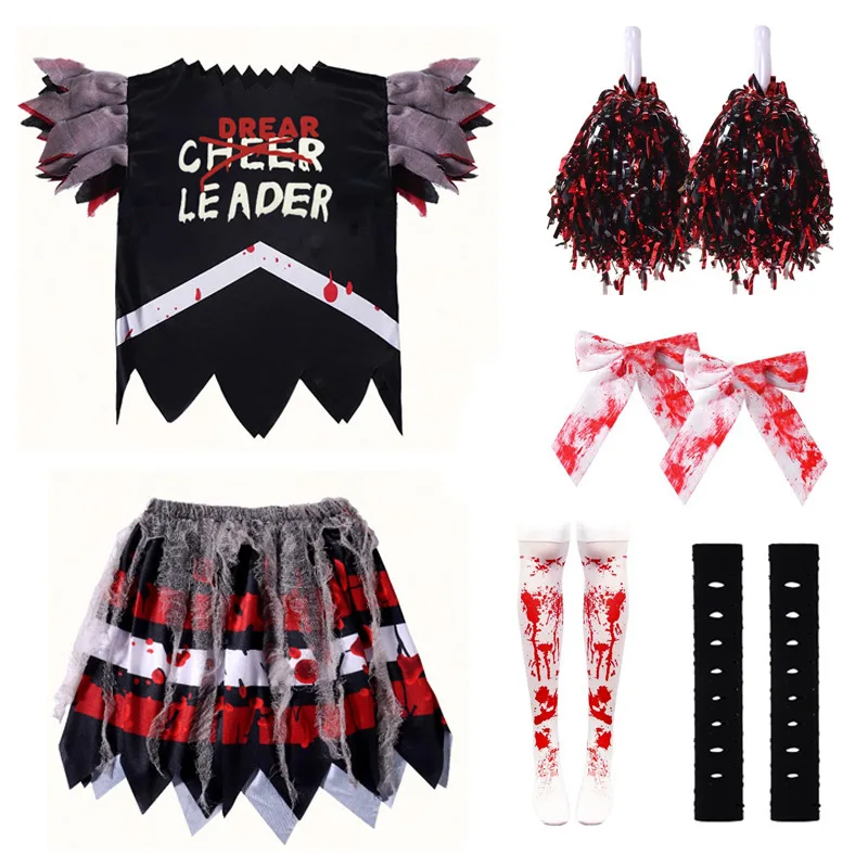 Girls Halloween Horror Zombie Dress with Bloody Stockings Flower Balls Cheerleading Dance Outfits Theme Party Cosplay Cos VJ5294
Girls Halloween Horror Zombie Dress with Bloody Stockings Flower Balls Cheerleading Dance Outfits Theme Party Cosplay Cos VJ5294