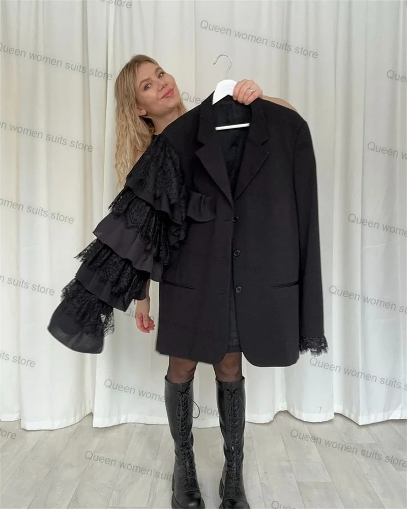 Black Lace Formal Women Suit 1 Piece Long Blazer Single Breasted Office Business Lady Cotton Jacket Coat Customized
Black Lace Formal Women Suit 1 Piece Long Blazer Single Breasted Office Business Lady Cotton Jacket Coat Customized