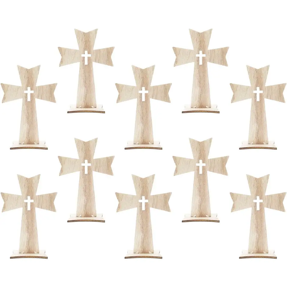 10 Pcs Dining Table Cross Crafts Baby Home Decor Rustic Standing Wooden Crosses for Centerpieces Ornament
10 Pcs Dining Table Cross Crafts Baby Home Decor Rustic Standing Wooden Crosses for Centerpieces Ornament