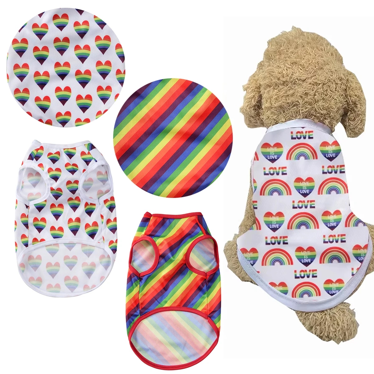 Breathable Dog Vest Christmas Pet Clothes Puppy Funny Party T-shirt Soft Rainbow Love Print Vests for Small Medium Dogs Cats
Breathable Dog Vest Christmas Pet Clothes Puppy Funny Party T-shirt Soft Rainbow Love Print Vests for Small Medium Dogs Cats