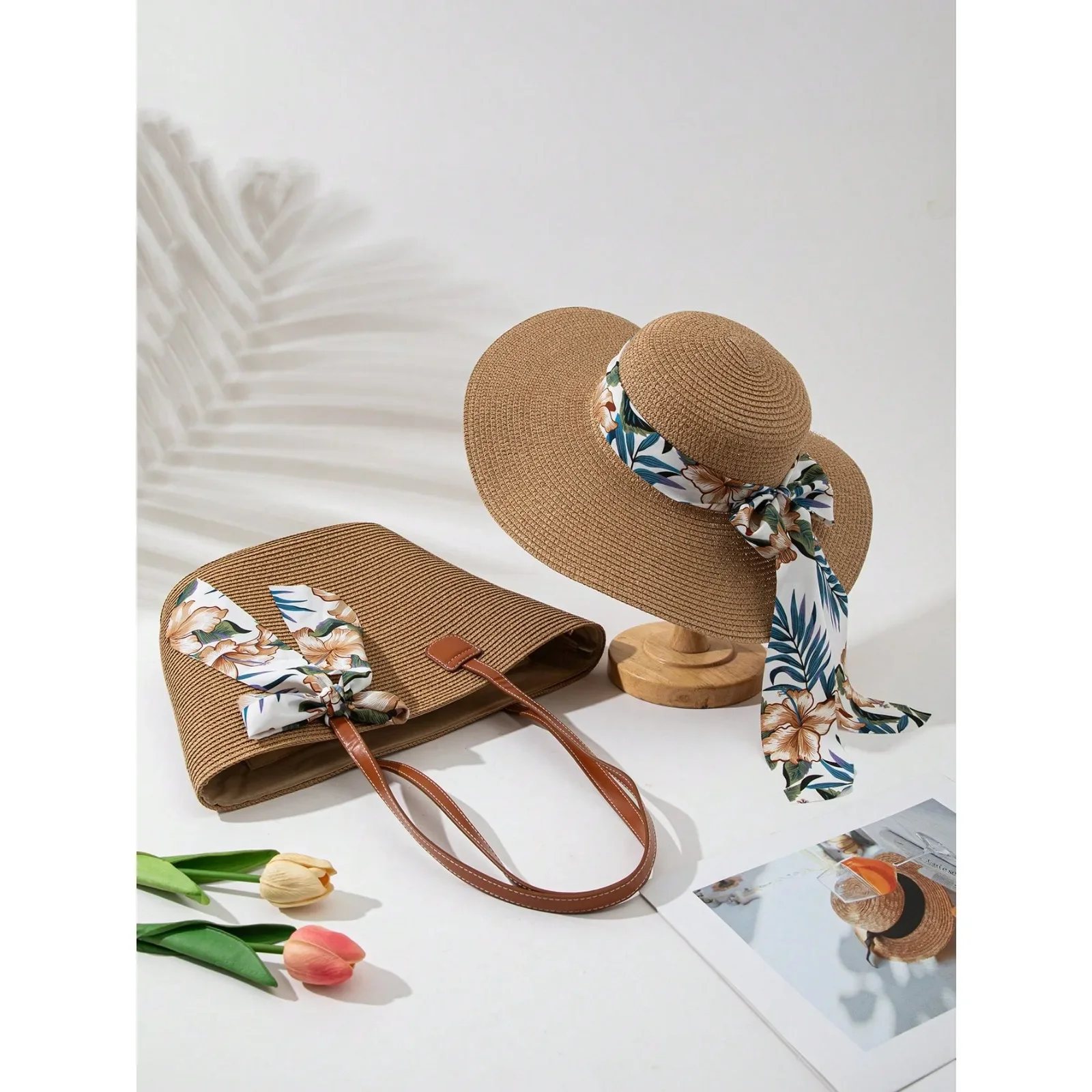 1pc Women's Boho Tropical Plants Printed Hat + 1pc Matching Handbag, For Holiday/Vacation
1pc Women's Boho Tropical Plants Printed Hat + 1pc Matching Handbag, For Holiday/Vacation