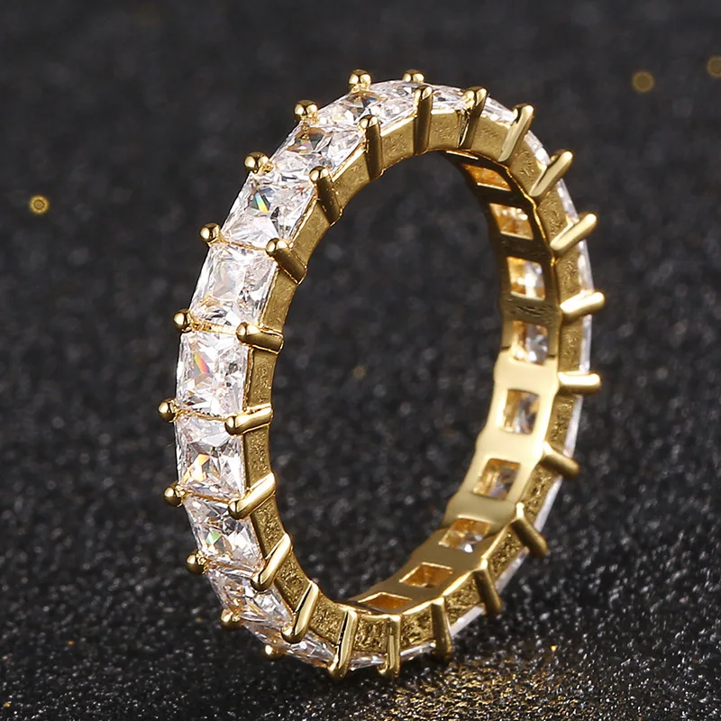Baguette CZ Eternity Ring, Unisex Full Paved Hip Hop Jewelry, Bold Rapper Bling Accessory
Baguette CZ Eternity Ring, Unisex Full Paved Hip Hop Jewelry, Bold Rapper Bling Accessory