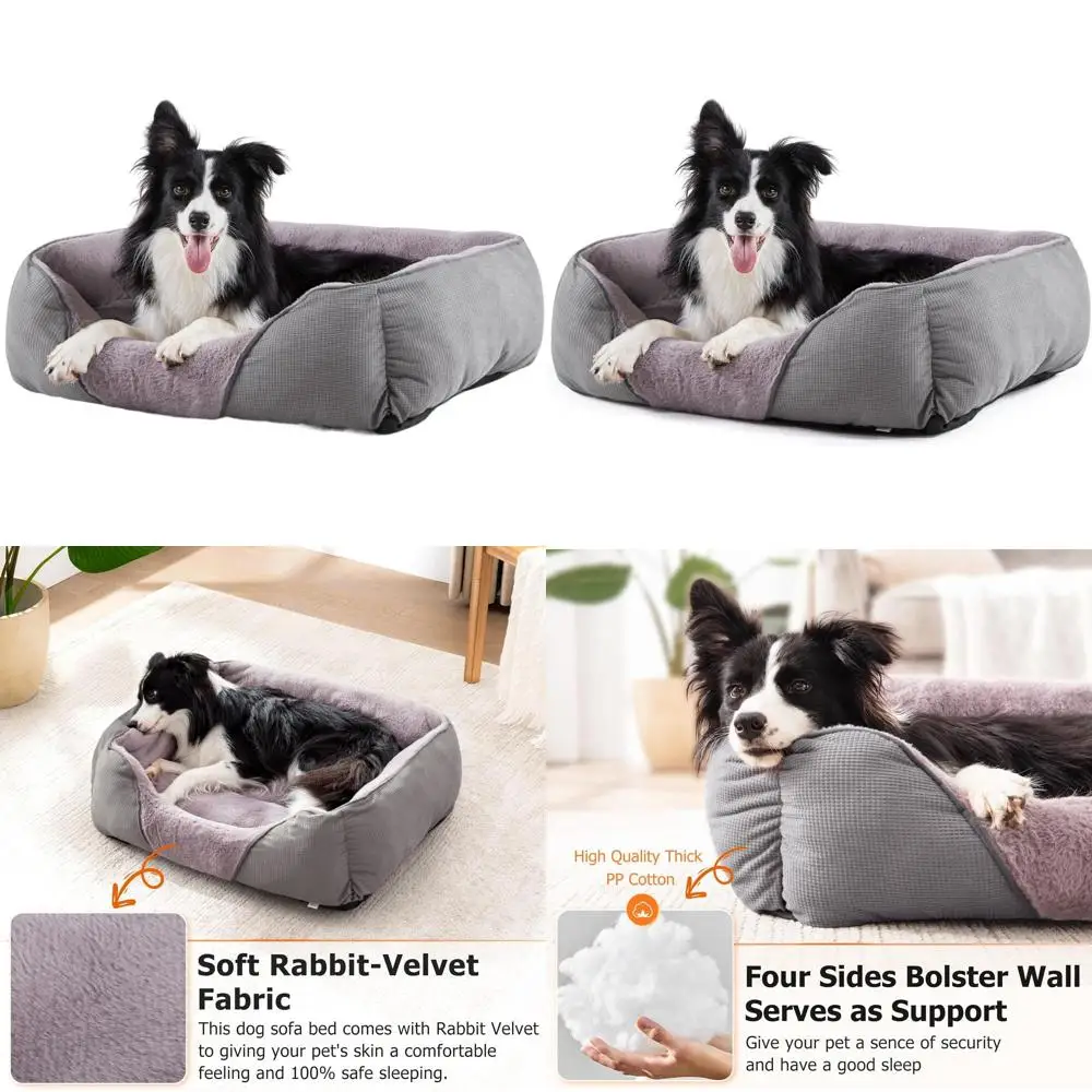 Large Orthopedic Dog Bed - Washable, Soft & Cozy for Big Dogs, Rectangle Rabbit-Velvet, Anti-Slip (35x25in, Grey)
Large Orthopedic Dog Bed - Washable, Soft & Cozy for Big Dogs, Rectangle Rabbit-Velvet, Anti-Slip (35x25in, Grey)