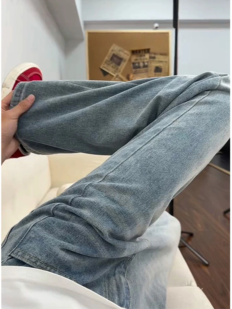 Мужские джинсы прямого кроя в стиле ретро, синие, с эффектом похудения, в американском стиле, для осеннего повседневного образа
Мужские джинсы прямого кроя в стиле ретро, синие, с эффектом похудения, в американском стиле, для осеннего повседневного образа