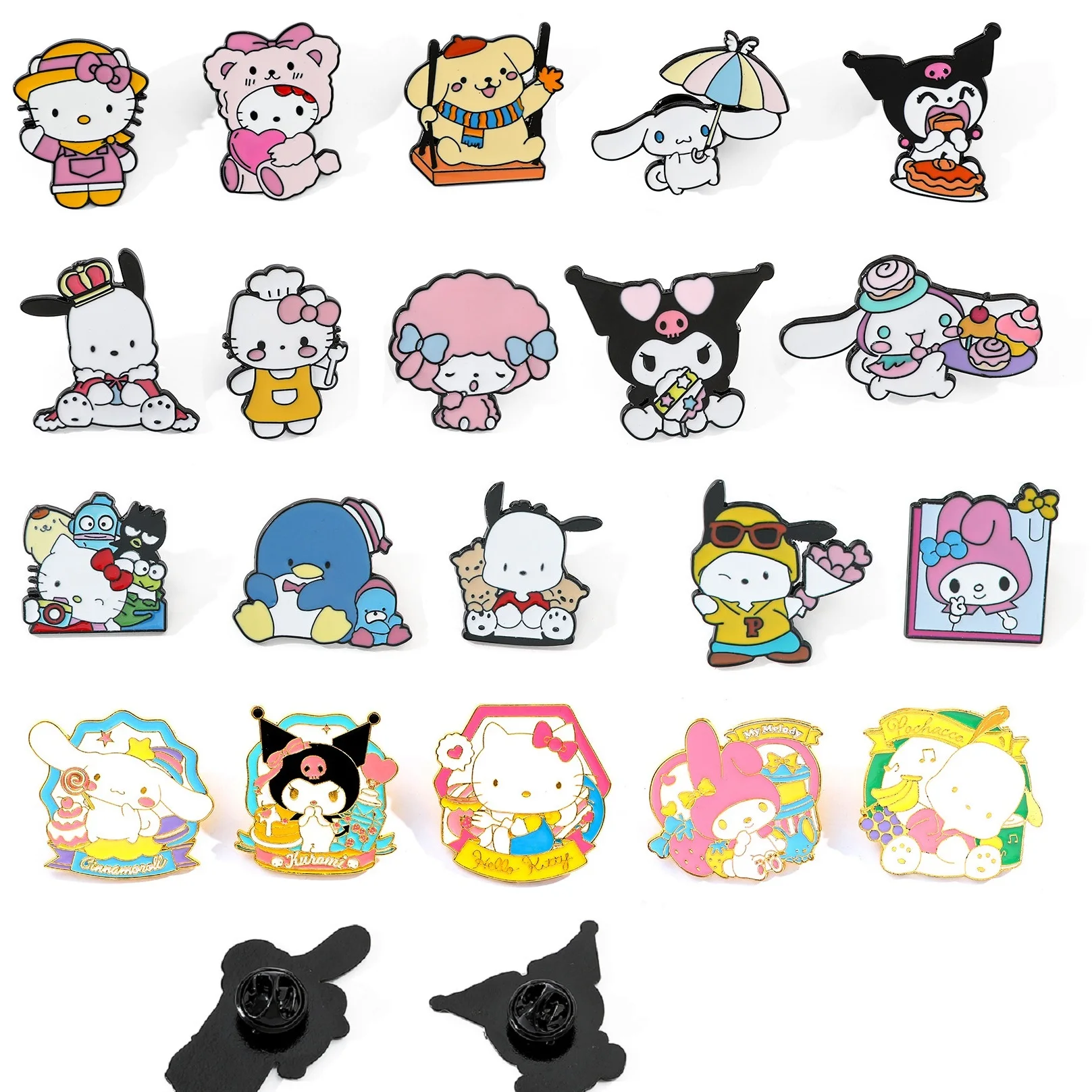 5Pcs Cartoon Hello Kitty Kuromi Melody Fashion Lapel Pins Brooches Badges For on decor DIY Backpack children Clothes Metal Badge
5Pcs Cartoon Hello Kitty Kuromi Melody Fashion Lapel Pins Brooches Badges For on decor DIY Backpack children Clothes Metal Badge