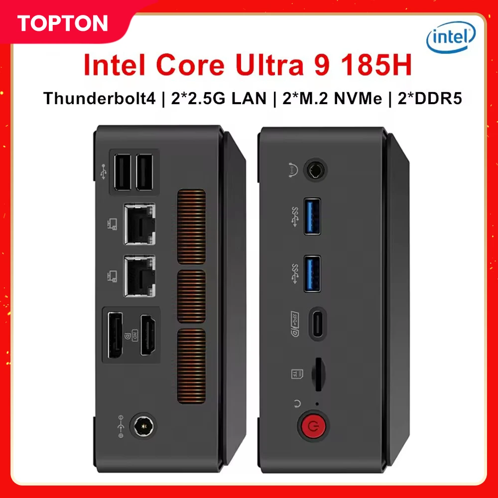 Topton AI Mini PC Intel Core Ultra 9 185H 7 155H Thunderbolt 4 2x2.5G LAN 2xPCIE4.0 slot 2xDDR5 Windows 11 Gaming Computer WiFi6
Topton AI Mini PC Intel Core Ultra 9 185H 7 155H Thunderbolt 4 2x2.5G LAN 2xPCIE4.0 slot 2xDDR5 Windows 11 Gaming Computer WiFi6