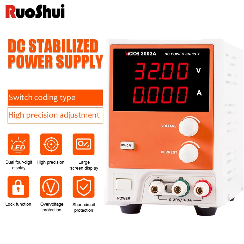 RUOSHUI 3003A DC Power Supply Adjustable Voltage Regulator Laptop Repair Rework AC 110V/220V Laboratory Stabilized Power Source
RUOSHUI 3003A DC Power Supply Adjustable Voltage Regulator Laptop Repair Rework AC 110V/220V Laboratory Stabilized Power Source